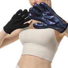 1 Pair Black Fitness Sauna Gloves - Shaping And Toning, 1 Pair Women's Sauna Socks - Moisturizing And Crack Prevention, Breathable Spandex Foot Care Socks For Dry Feet, Suitable For All Seasons Home Use, Hand Wash Only, Solid Black, Sauna Accessories, Foot Moisturizer, Fashionable Sock Design, Durable Sock Material - Black - View 5