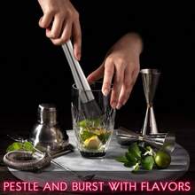 10 Inch Stainless Steel Cocktail Muddle And Mixing Spoon, Home Bar Tool Set - Make Delicious Drinks - Silver - View 4