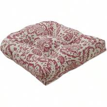 Cojín de Asiento para Silla para Interiores y Exteriores, Resistente a la Intemperie, a la decoloración y a la Intemperie, 19 x 19 Pulgadas - ROJO - Ver 2