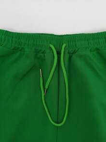 Women's Casual Color Block Single-Breasted Long Sleeve Jacket Top Paired With Drawstring Pocket Sweatpants Set, Spring/Autumn/Winter