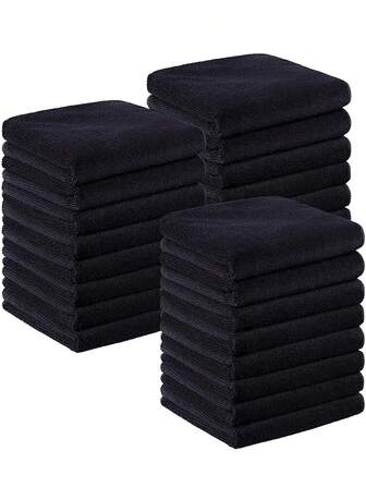 13.3x29 Inch Black Salon Hair Towel, Bulk Pack Of Super Soft Microfiber Hair Drying Towel, Black Color Suitable For Gym, Bathroom, Spa, And Home Beauty Care Shower Towels For Beauty Salon, Hotel Sports, Home Essentials, Towel, Skin Care Hair Drying Towel Wrap