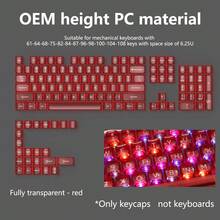 Crystal Transparent Keycaps Jelly Keycaps PC Keycaps OEM Shine Through Keycaps Suitable For Most 6.25U Space-Sized MX Switches For Mechanical Keyboards. Suitable For 61, 87, 96, 98, 100, 104 Key Mechanical Keyboards As Specialized Peripheral Keycaps For Modification, Mechanical Keyboard DIY Accessories, Custom Decoration, Universal For Gaming & Office