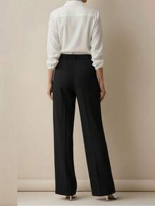 Women's High Waist Pleated Loose Fit Trousers, Suitable For Work And Casual Wear, Spring/Summer
