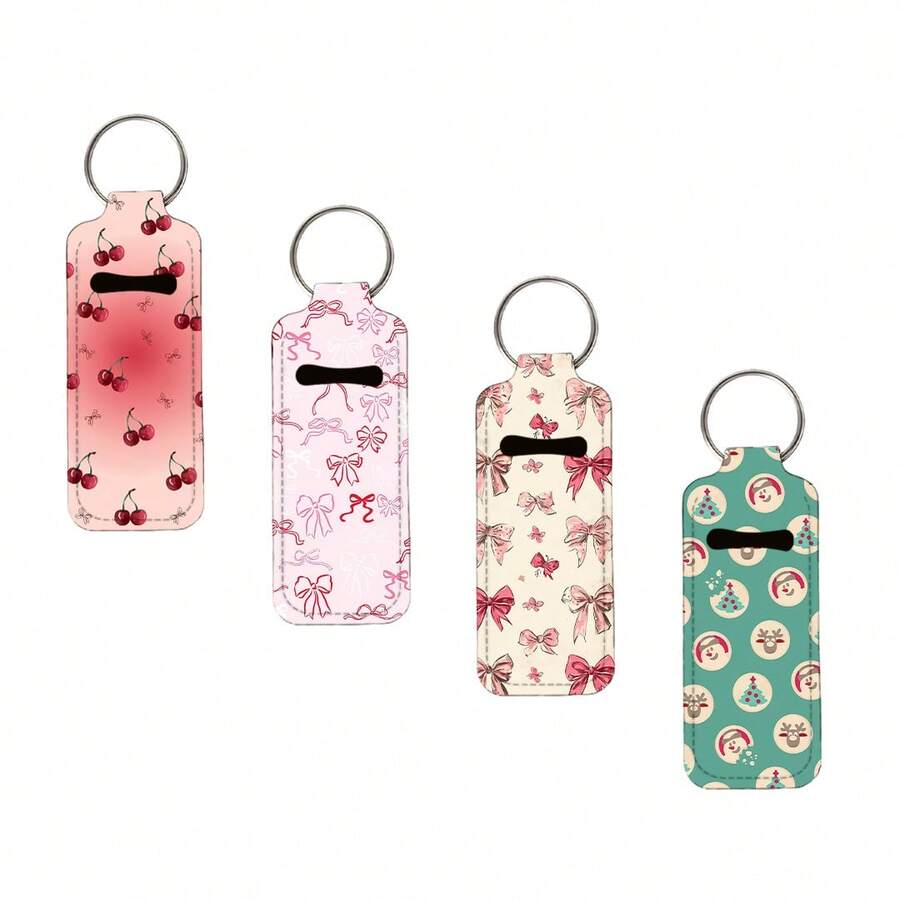 Portachiavi porta balsamo per le labbra, portachiavi multifunzionale per copertura del rossetto, porta balsamo per le labbra da agganciare per accessori da borsa da donna, utili regali, portachiavi porta balsamo per le labbra a motivo leopardato, custodia per rossetto e portachiavi porta custodia per rossetto con elastico aderente