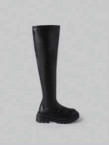 DareSee Fall/Winter Women's Comfortable Knee-High Boots, Pink Black,Wear With Sweater,Fashionable Boots Gifts