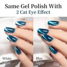 Glass Cat Eye Gel Nail Polish, 0.5 Fl Oz HEMA & TPO Free Turquoise Blue Holographic Glitter Shimmer Magnetic Gel Polish With Magnet Soak Off UV LED Nail Art Design Manicure Salon{Inchcolor_nameinch:InchCatEye-JellyGlassTurquoiseinch} - CatEye-JellyGlassTurquoise - Xem 7
