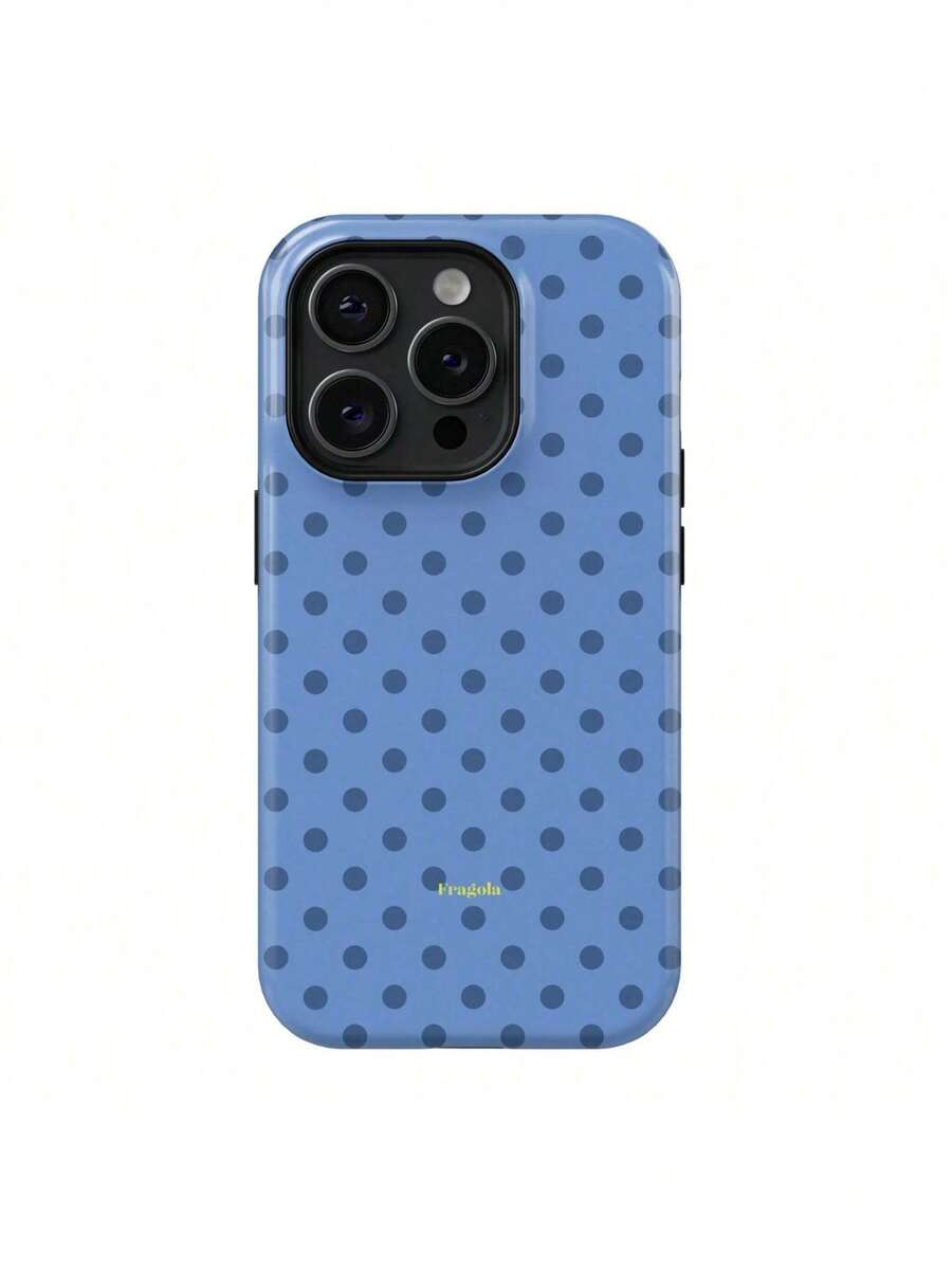 FRAGOLA Cute Jeans  Case |   Blue Denim Polka Dot Minimal Suitable For 17/17 Air/17 Pro/17 Pro Max/16 Pro Max/15 Pro Max/14 Pro Max/13 Pro Max/12 Pro Max |   High Quality |   Teenage Girl Gift - Trắng 1 - Xem 1