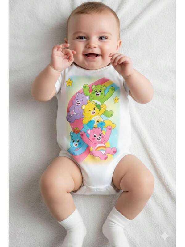 Body Bebê Mini Menina Ursinhos Coloridos Carinhosos Tamanhos P M G