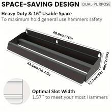 1pc Wall-Mounted Hammer Holder, Heavy-Duty Metal Storage Rack For Garage, Workshop, Home - No Assembly Required