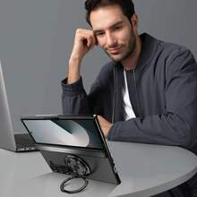 VIETAO 360 Rotating Magnetic Ring Holder Phone Case Compatible With Samsung Galaxy Z Fold 7 6 5 4 With Screen Protector Hinge Protective Cover - Black - View 8