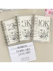 10K 12 Month Envelopes Money Saving Challenge Binder, Photo Album Large Capacity, Money Organizer Planner, Budget Loose-Leaf Book,School Supplies,Back To School - 無色 - 查看 6
