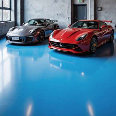 Professional Epoxy Floor Paint Kit (1 Gallon) - Acrylic Concrete Coating For Garages & Basements | Single Component Formula | Scratch Resistant & Low VOC | Ready-To-Use