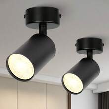 CANMEIJIA إضاءة سقف مدمجة GU10، باللون الأسود/الأبيض، مصنوعة من الألومنيوم، مناسبة لمصباح GU10، قابلة للتطبيق في المتجر/المكتب/غرفة النوم/غرفة المعيشة/المقهى/قاعة المعرض/المتحف/الممر/المدخل، اختر الحجم وفقًا للاحتياجات - مصباح سقف برأس مصباح GU10 - مشاهدة 4