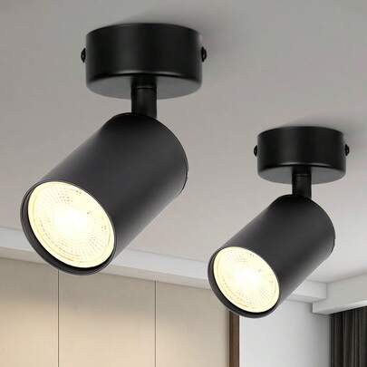 CANMEIJIA GU10 Recessed Ceiling Light, Black/White, Aluminum Material, Suitable For GU10 Bulb, Applicable For Shop/Study/Bedroom/Living Room/Cafe/Exhibition Hall/Gallery/Museum/Corridor/Porch, Choose Size According To Needs