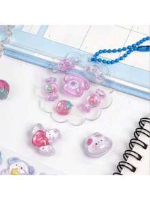 12 Stück/6 Stück Cartoon 3D Wassersteine Aufkleber, süße geformte Aufkleber für Handyhüllen, Scrapbooks, Basteleien, Tagebücher, Schulmaterial, Belohnungen, interessante Aufkleber, Buchdekorationsaufkleber