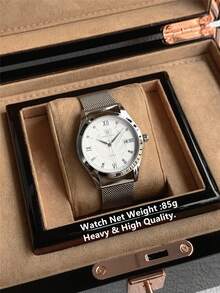 ساعة رجالية أصلية من ماركة PABLO RAEZ فاخرة جديدة من الفولاذ المقاوم للصدأ، مقاومة للماء حتى 50 متر، بتصميم بسيط وكاجوال، مع تقويم وعقارب، بعقارب وأرقام ماسية، بقرص أسود أو أبيض، ساعة أعمال عالية المستوى مناسبة للاستخدام اليومي والحفلات والهدايا للرجال في المناسبات كالتخرج والزفاف وهدايا الأب - مقاس واحد - مشاهدة 3