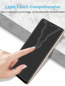 2 片钢化玻璃屏幕保护膜适用于 OPPO，9H 硬度，高清清晰，防刮，无气泡，防指纹，透明防水，防震，防摔，防摔，防刮，全覆盖 - 白色 - 查看 7