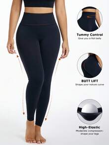 女士无缝高腰紧身裤收腹轻压缩情人节衣服无脚紧身裤春夏塑身裤圣诞节