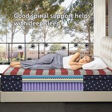 10"12"14" Queen Mattres Twin Full Queen King Size Bed Mattress In A Box, Hybrid Pocket Spring Breathable Cotton Layer Mattress For Motion Isolation & Silent Sleep, Lumbar Support & Pressure Relief, Medium Firm - 黑與白 - 查看 5