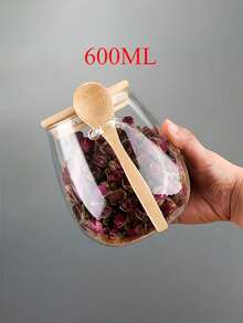 2pcs (Jar+Spoon)1 Set: Sealed Glass Storage Jar With Spoon - Perfect For Coffee, Sugar, Tea, Salt, Candy And Spices | Ideal Kitchen Organizer For Home, Restaurant And Food Truck - Nhiều màu - Xem 11