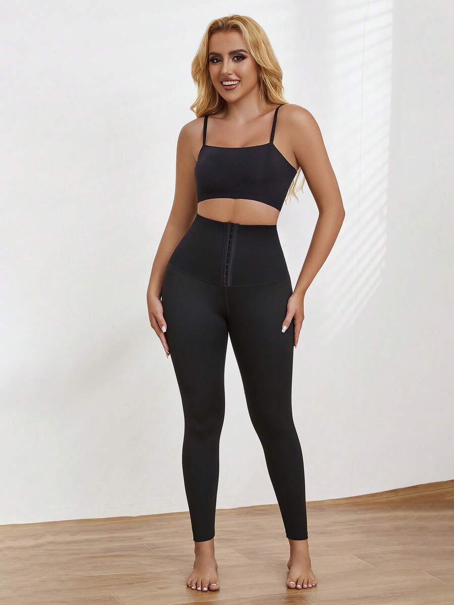 Women's Tummy Control Body Shaping Leggings - Black - View 1