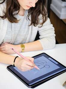 Apple Pencil Compatible With Ipad A16 10th Gen, 90mAh Battery Capacity, Support Anti-Mistouch And Tilt Sensing, Compatible With IPad 10.9" (2022), IPad Air 4/5/6/M4, IPad 11th Gen (2025), IPad Air 11"/13" (M3/M2), IPad Pro 11"/12.9" - Pink - Pink - View 8