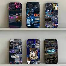 Funda de teléfono F-Fasts and Furious R34 compatible con  16,15,14,13,12,11,Pro,Max,Plus,X,XS,SE4,E,Mini, funda negra suave, compatible con funda de  17, funda de  17 Pro, funda de  17 Pro Max - z1 - Ver 3