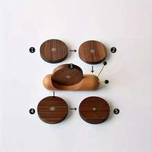 Charming Black Walnut Snail Coaster - Heat Resistant, Home Decor Tea & Coffee Cup Mat, Cartoon, Relaxing - Multicolor - View 3
