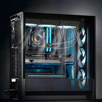 CPU Liquid Cooler, CPU Water Cooler - 3 X 120mm PWN Fans & Pump, Customizable Black PC Liquid Cooler With 2.1'' LCD Display & ARGB Light, For Intel 115X/1366/2011/1700/1200, AMD AM4/AM5