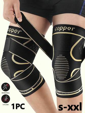 1 pieza, Correa de soporte de rodilla de cobre para protección diaria de ocio al aire libre, Rodilleras unisex para trabajo, correr, levantamiento de pesas