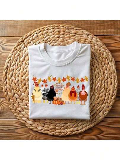 Nuevo productoCamiseta de pollos 100% algodón, camiseta de pollo de Acción de Gracias, camiseta de regalo para amantes de los pollos, camiseta de granjero de otoño, camiseta de regalo para mamá pollo, camiseta de granjero de Acción de Gracias, moda unisex, estampado, cuello redondo, manga corta, verano, ligeramente cómoda para mujeres, top casual para uso diario, ropa de calle para hombres, suave y transpirable.