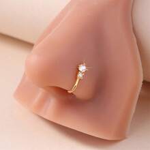 Chic Personalized Non-Pierced Nose Clip - Sparkling CZ Water Drop U-Shaped Golden Nose Jewelry For Women - 金色 - 查看 1