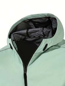 Men's Soft-Shell Jacket, Windproof Hooded Outdoor Jacket, Suitable For Hiking And Camping - 綠色 - 查看 5