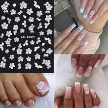 6 Sheets Flower Nail Stickers For Nail Art 5D Embossed Engraved Nails Decals 3D Spring Summer Supplies Accessories Self-Adhesive Nails DIY Design Decoration For Women And FFgirls{Inchcolor_nameinch:InchColorful-13inch} - 彩色-13 - 查看 6