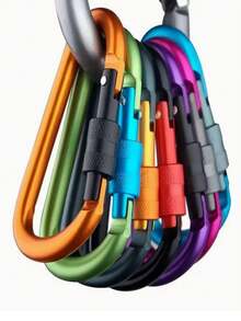 5 Types Of Mixed-Color D-Shaped Buckles Outdoor Hooks High-Quality Thick 3.15-Inch Buttons Quick-Release Hooks Aluminum Backpack Buckles Keychains Outdoor Accessories