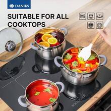 Modern 6 - Piece Stainless Steel Induction Cookware Set U2013 Dishwasher  Pots With Heatproof Handles, Glass Lids, Silver - 6件套裝 - 查看 8