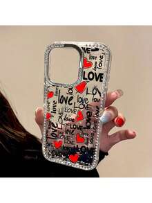 Full Coverage Luxury Rhinestone Fashion Phone Case, Transparent Sparkling Star Frame Anti-Drop Case For IPhone 16 Pro Max/15 Plus/14/12/11 - Perfect Christmas, New Year, Easter, And Halloween Gift For Friends And Family - nero - Visualizzare 2