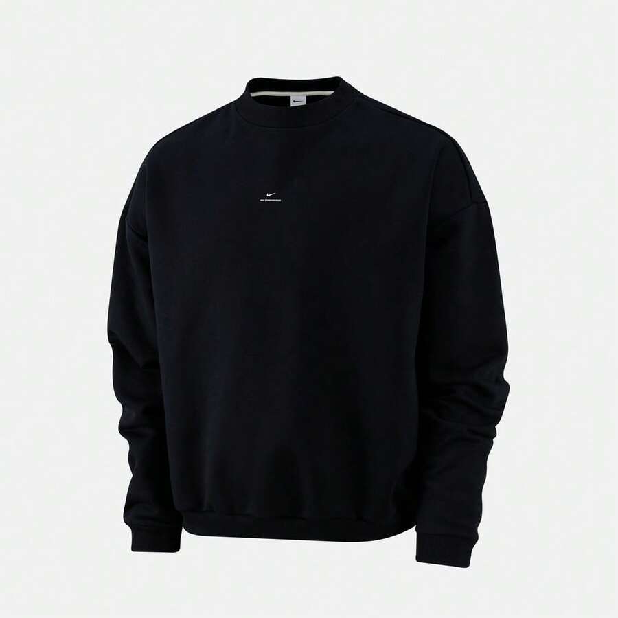 Nike Men's AS M NK TF SI BRSH CREW Knit Crewneck Sweatshirt IM5902-010 - Black - View 1