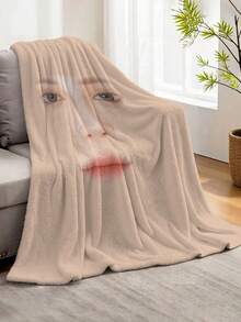 1pc Customized Photo Blanket, Personalized Flannel Blanket With Photo, Bedding Blanket, Custom Throw Blanket, Customized Image Blanket, Personalized Family Photo Blanket, Custom Graphic Blanket, Personalized Throw Blanket For Home, Cozy Blanket, Family Gift, Wedding Gift, Mother's Day Gift, Birthday Gift, Office Use - Multicolor - View 4