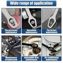 1pc Black/Silver Adjustable Wrench Multi-Function Auto Repair Tool, Highly Adaptable, Difficult To Jam Or Damage Screws. Self-Tightening Repair Tool, Suitable For Bicycles, Motorcycles And Cars, With Multiple Openings - Multicolor - View 7
