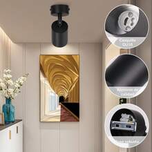 CANMEIJIA إضاءة سقف مدمجة GU10، باللون الأسود/الأبيض، مصنوعة من الألومنيوم، مناسبة لمصباح GU10، قابلة للتطبيق في المتجر/المكتب/غرفة النوم/غرفة المعيشة/المقهى/قاعة المعرض/المتحف/الممر/المدخل، اختر الحجم وفقًا للاحتياجات - مصباح سقف برأس مصباح GU10 - مشاهدة 8