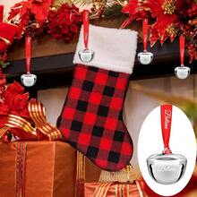 24 Pcs Christmas Believe Bell Ornaments 1.5 Inch Polar Santa Sleigh Jingle Bells With Believe Ribbon Christmas Tree Decorations For Xmas Decor Silver Color 24 - Redwood - View 7