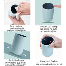 Unbreakable Reusable Drinking Cups Set Of 2 Colors, Plastic Toothbrush Cup Tumblers 300 Ml/10.5 Oz, Dishwasher  (Light Blue & Navy Blue) - Xanh nhạt và xanh navy - Xem 4