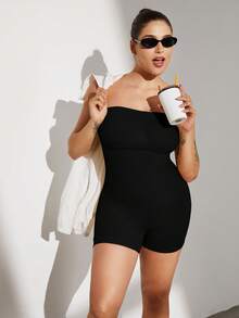 1pc Plus Size Women Seamless Shapewear, Tummy Control & Butt Lifting - Black - View 7