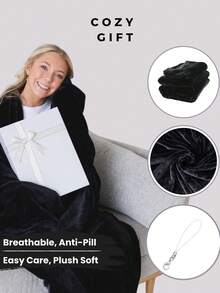 男女通用可穿戴毯 - 柔软绒面披肩式轻便可穿戴毯，适合女性和成人，法兰绒材质，居家保暖，舒适柔软，可用作沙发毯，成人礼物，可披在身上当斗篷，必备单品 - 客厅和卧室的理想之选，带帽可穿戴毯，加重毯，斗篷毯，女士带帽毯 - 彩色 - 查看 11