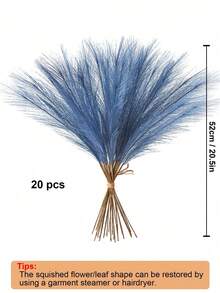 10/20/30/50 Stücke künstliches Schilfgras Boho Deko Faux Pampasgras groß und flauschig, künstliche Fake Blume Rohrkolben Schilfgras als Vase Füllung, Bauernhaus Heim Küche Boho Dekoration, Raum, Hochzeit Party Deko (Königsblau), Valentinstag, Geschenk Geburtstag Abschluss, Künstliche Pflanzen