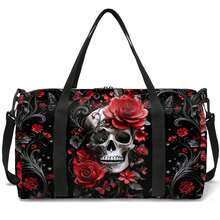 Elegancka torba podróżna/torba sportowa/torba do jogi/torba na siłownię, wzór czaszki z motywem kwiatowym/kolorowej czaszki, odpowiednia do podróży, codziennego noszenia, fitnessu, na śniegu, na kempingu, na zajęcia na świeżym powietrzu, niezbędne na wakacje, niezbędne na podróż, akcesoria podróżne, torba do szkoły, akcesoria szkolne, przybory szkolne