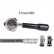 1pc 51mm Bottomless Triple Spout Coffee Handle, Suitable For Dedica EC680/EC685 Espresso Machine, Bottomless Naked Espresso Handle With Stainless Steel Filter Basket - Multicolor - View 6