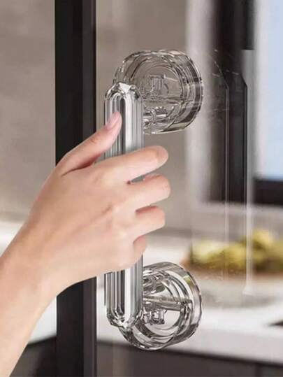 مقبض باب ذو شفط متعدد الوظائف من الأكريليك، مناسب للخزائن والأدراج والنوافذ وأبواب المطبخ والحمام المنزلقة - مقبض أثاث شبيه بالزجاج متعدد الوظائف، قبضة سلسة، شفط فراغي قوي، قابل للاستخدام في المطبخ والحمام والنوم والثلاجة والاستخدام الداخلي والخارجي