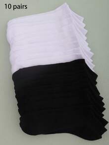 10 双彩色女士短袜，夏季薄款休闲时尚，透气低帮隐形防滑短袜 - 彩色 - 查看 10